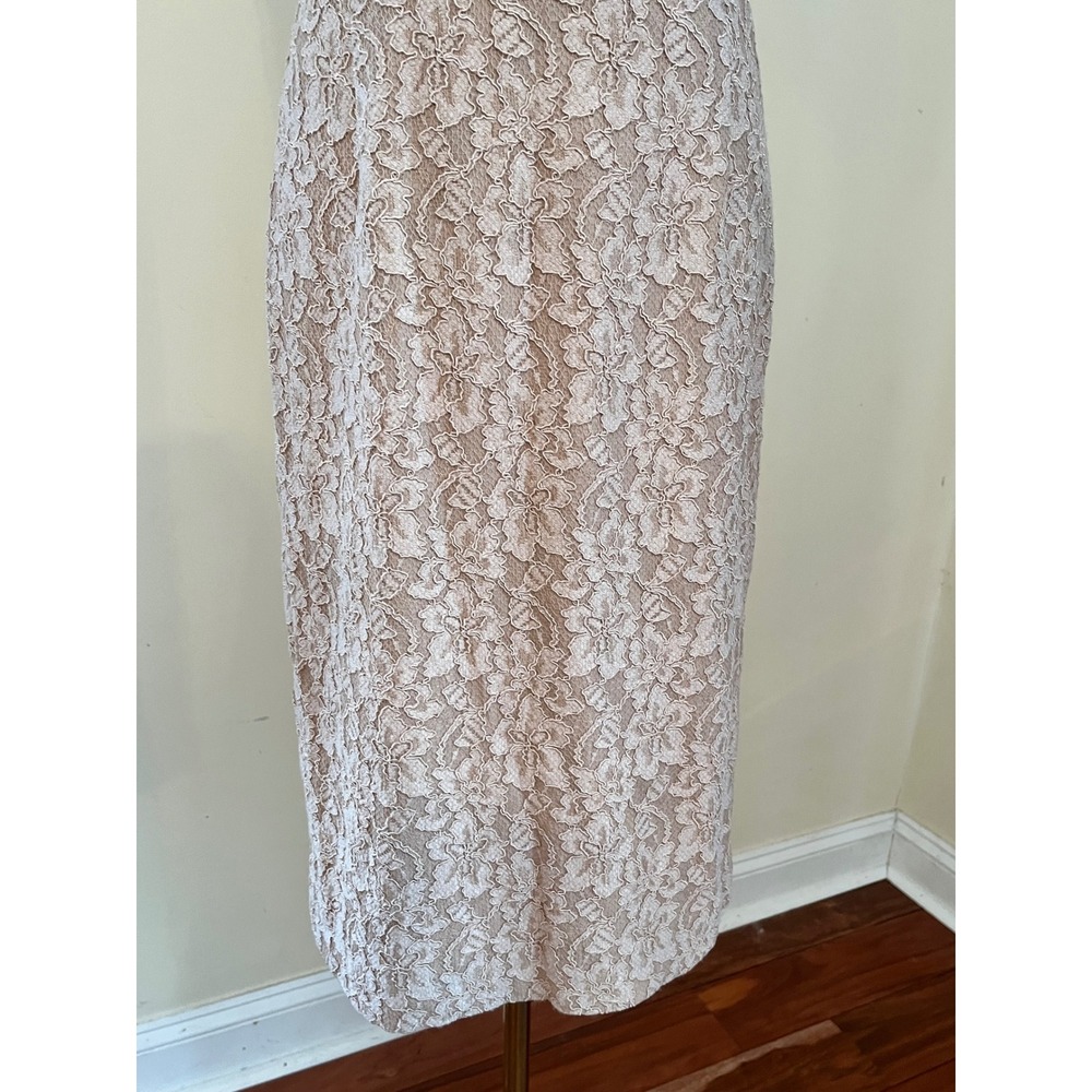 REISS Champagne Lace Sheath Dress Sleeveless Size‎ 8 - Picture 6 of 10